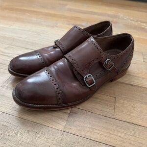 Johnston & Murphy Brown Leather Conard Double Monk Dress Shoes
